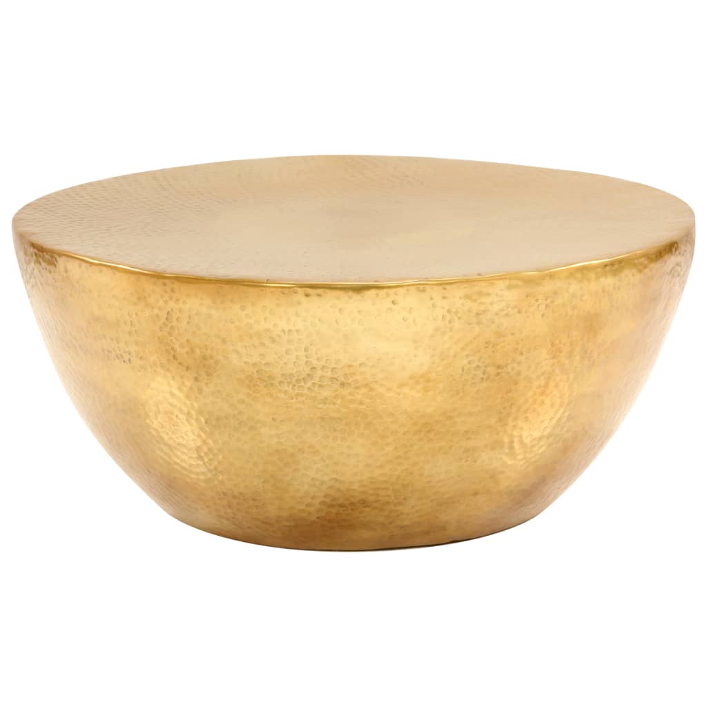 Berkfield Coffee Table Hammered Aluminium 70x30 cm Brass