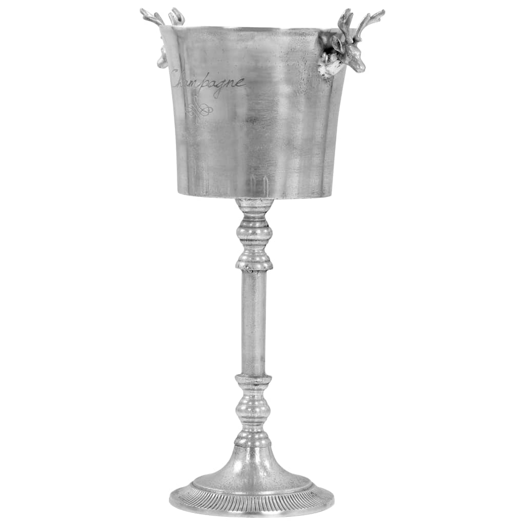 Berkfield Champagne Cooler Solid Aluminium 39x29x71 cm Silver