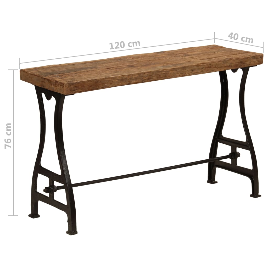 Berkfield Console Table Solid Reclaimed Wood 120x40x76 cm