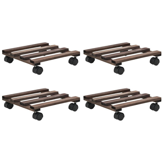 Berkfield Plant Rollers 4 pcs Cedar Wood 25x25 cm