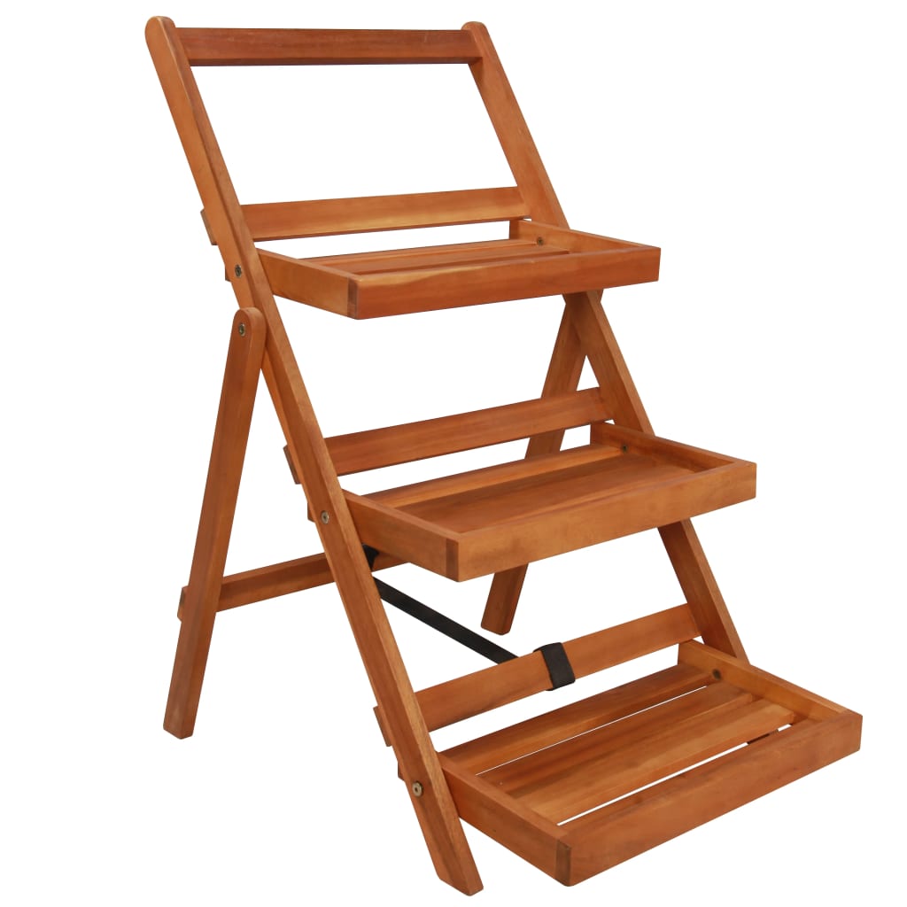 Berkfield 3-Tier Plant Stand 50x63x80 cm Solid Acacia Wood
