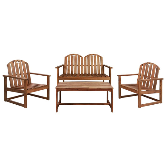 Berkfield 4 Piece Outdoor Lounge Set Solid Acacia Wood