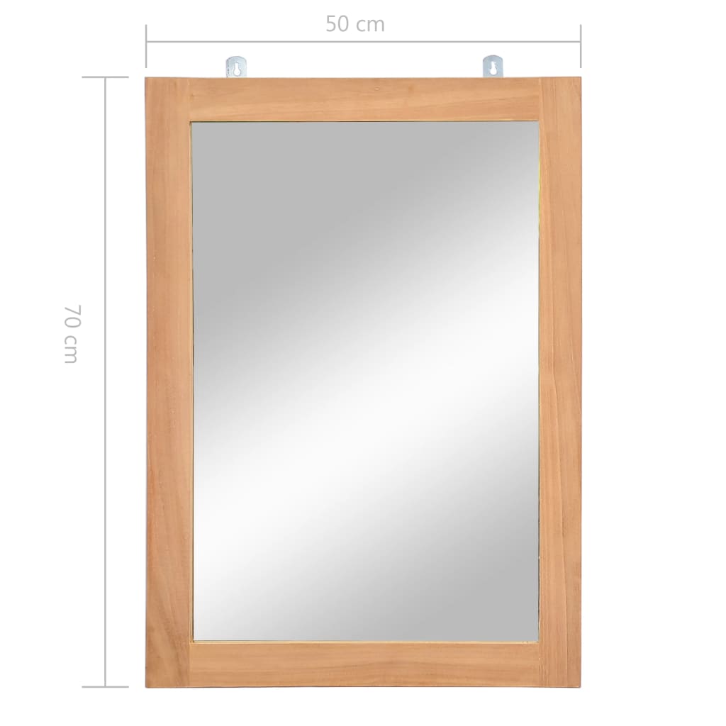 Berkfield Wall Mirror Solid Teak 50x70 cm