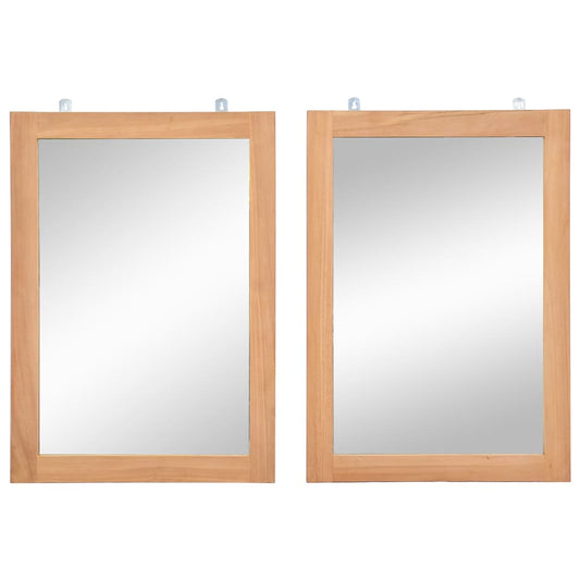 Berkfield Wall Mirrors 2 pcs Solid Teak 50x70 cm