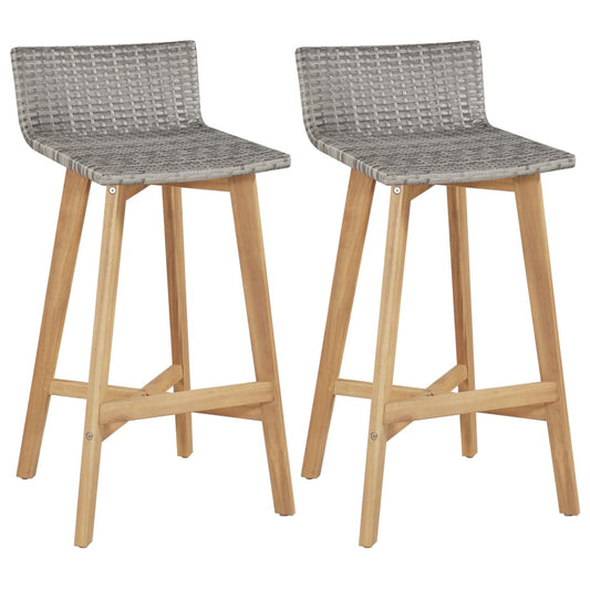 Berkfield Bar Chairs 2 pcs Solid Acacia Wood