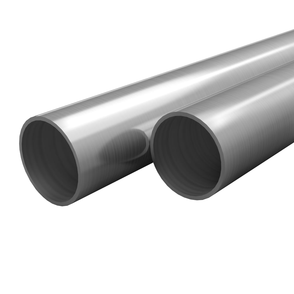 Berkfield 2 pcs Stainless Steel Tubes Round V2A 2m 48x1.8mm