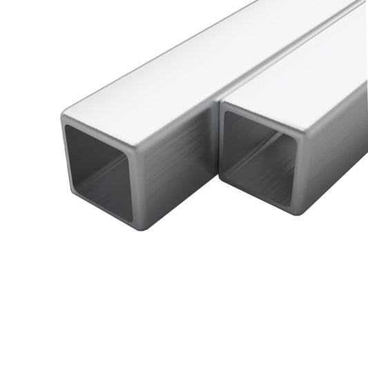 Berkfield 2x Stainless Steel Tubes Square Box Section V2A 2m 25x25x1.9mm