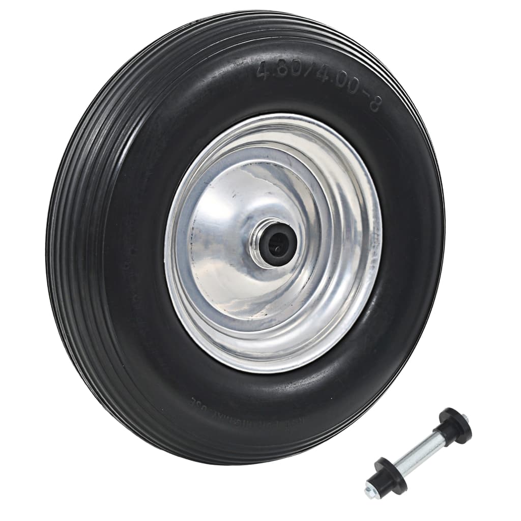 Berkfield Wheelbarrow Wheel with Axle Solid PU 4.00-8 390 mm