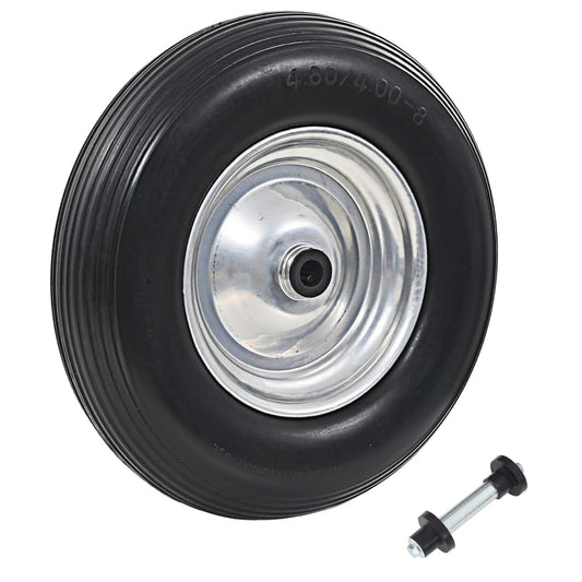 Berkfield Wheelbarrow Wheel with Axle Solid PU 4.00-8 390 mm