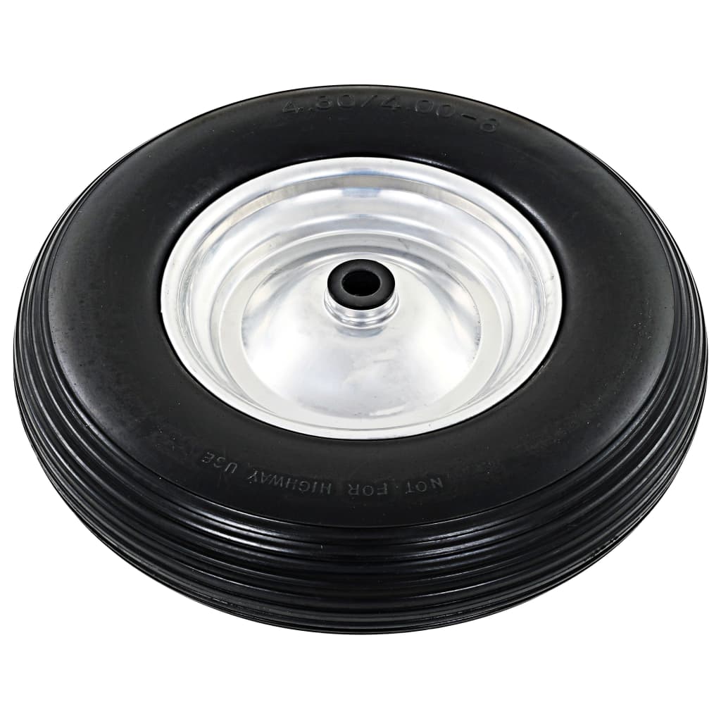 Berkfield Wheelbarrow Wheels 2 pcs with Axles Solid PU 4.00-8 390 mm