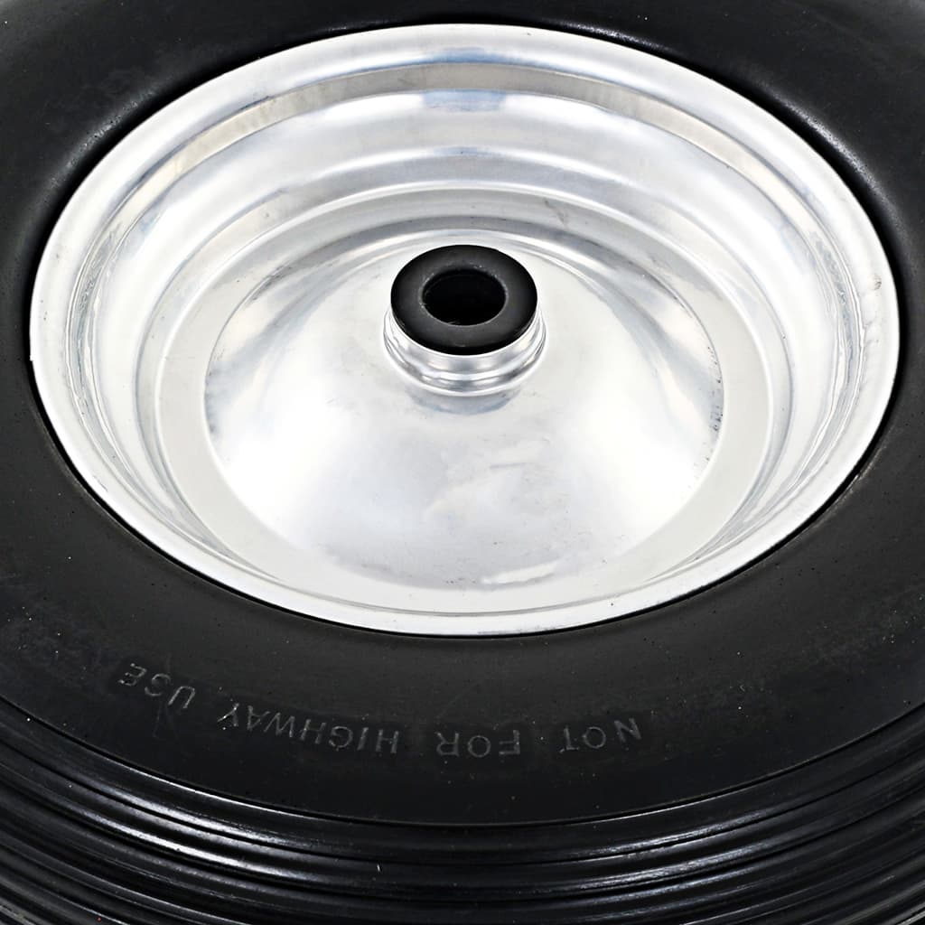 Berkfield Wheelbarrow Wheels 2 pcs with Axles Solid PU 4.00-8 390 mm