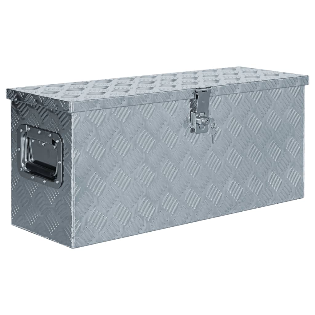 Berkfield Aluminium Box 76.5x26.5x33 cm Silver