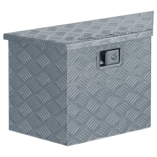 Berkfield Aluminium Box 70x24x42 cm Trapezoid Silver