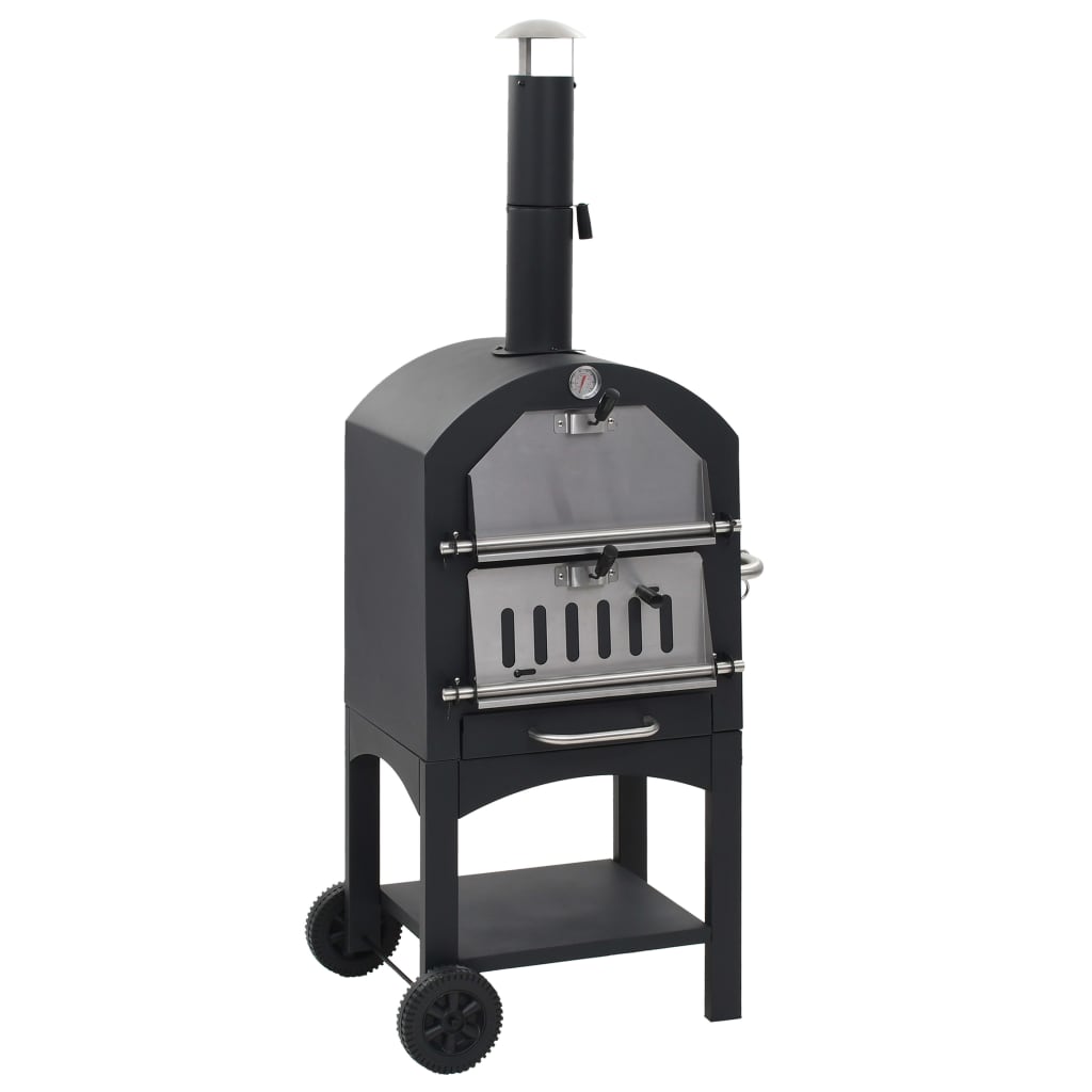 Berkfield Charcoal Fired Outdoor Pizza Oven with Fireclay Stone