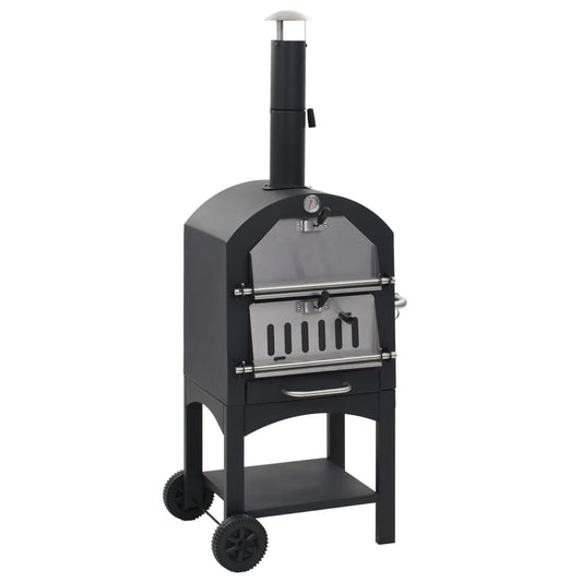 Berkfield Charcoal Fired Outdoor Pizza Oven with Fireclay Stone