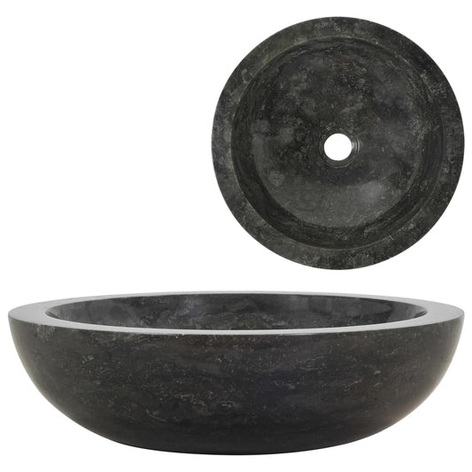 Berkfield Sink 40x12 cm Marble Black