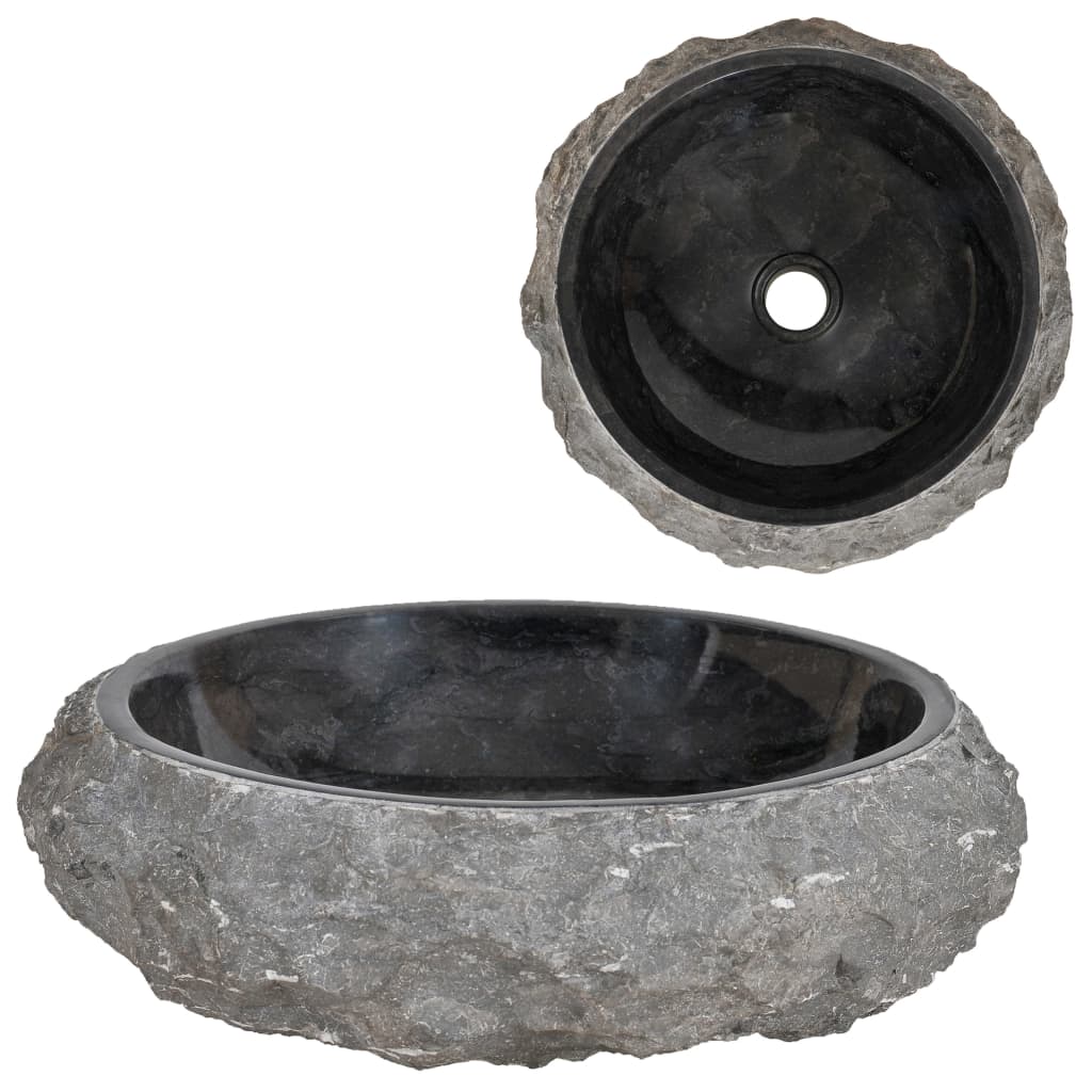 Berkfield Sink 40x12 cm Marble Black