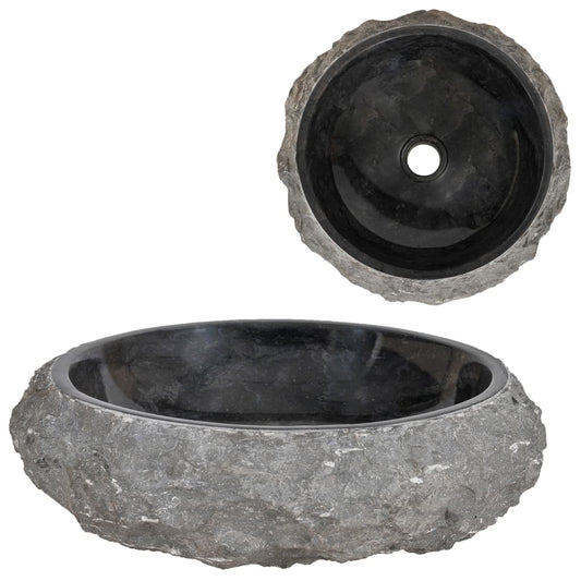 Berkfield Sink 40x12 cm Marble Black