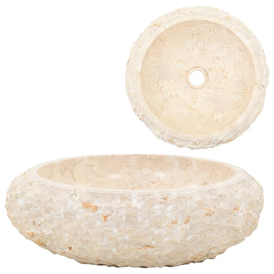 Berkfield Sink 40x12 cm Marble Cream