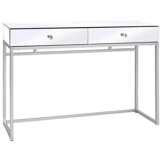Berkfield Mirrored Console Table Steel and Glass 107x33x77 cm
