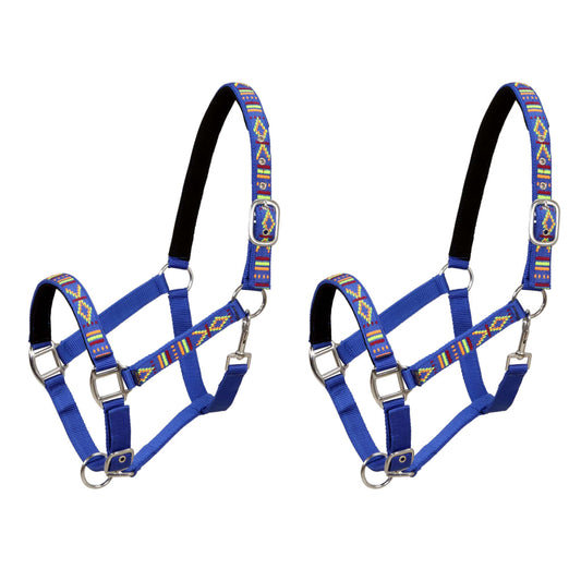 Berkfield Head Collars 2 pcs for Horse Nylon Size Cob Blue