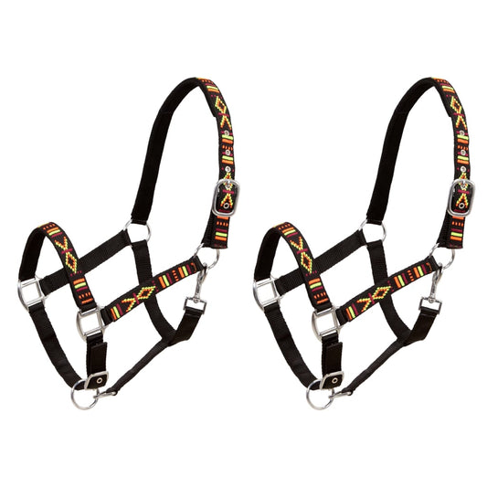 Berkfield Head Collars 2 pcs for Horse Nylon Size Cob Black