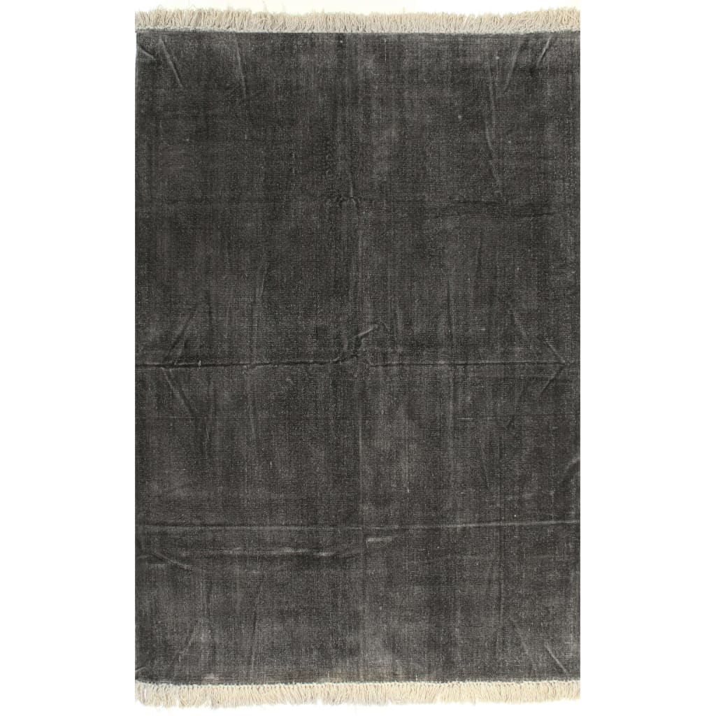 Berkfield Kilim Rug Cotton 120x180 cm Anthracite