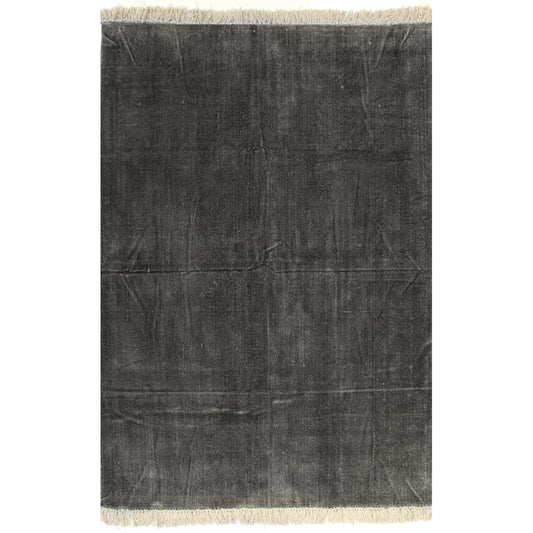 Berkfield Kilim Rug Cotton 120x180 cm Anthracite