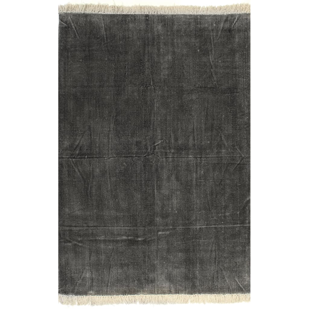 Berkfield Kilim Rug Cotton 200x290 cm Anthracite