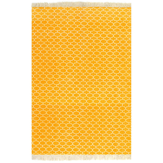Berkfield Kilim Rug Cotton 120x180 cm with Pattern Yellow