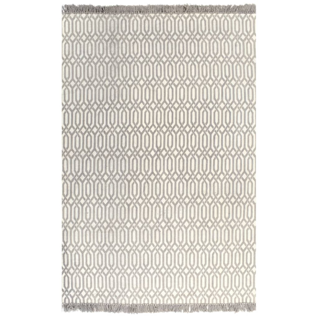 Berkfield Kilim Rug Cotton 160x230 cm with Pattern Taupe