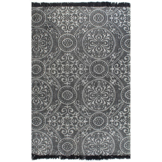 Berkfield Kilim Rug Cotton 160x230 cm with Pattern Grey