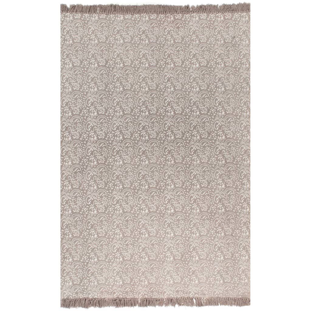 Berkfield Kilim Rug Cotton 160x230 cm with Pattern Taupe