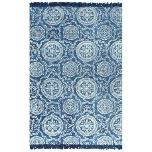 Berkfield Kilim Rug Cotton 120x180 cm with Pattern Blue