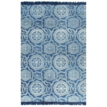 Berkfield Kilim Rug Cotton 160x230 cm with Pattern Blue