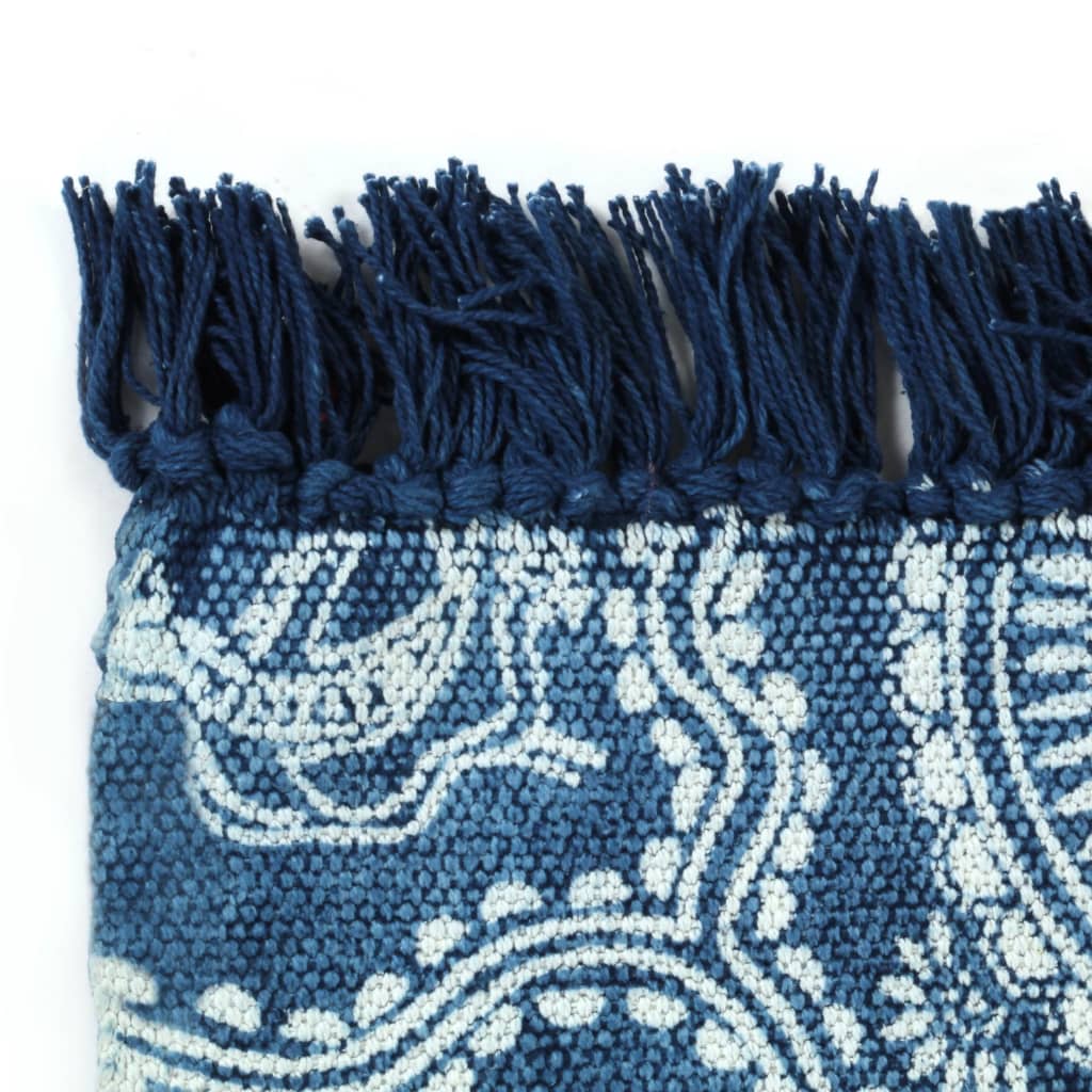 Berkfield Kilim Rug Cotton 160x230 cm with Pattern Blue