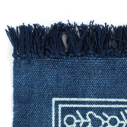 Berkfield Kilim Rug Cotton 160x230 cm with Pattern Blue