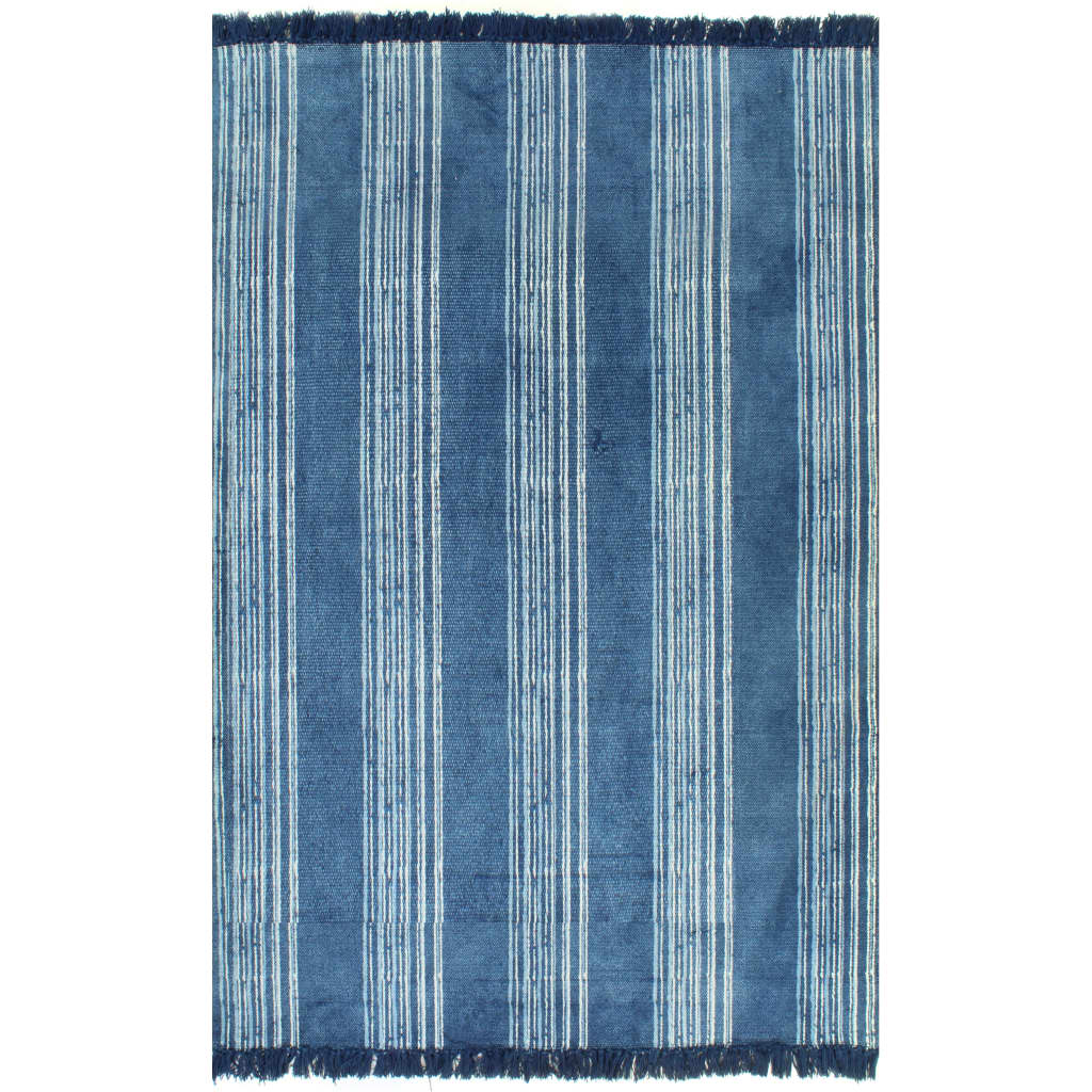 Berkfield Kilim Rug Cotton 120x180 cm with Pattern Blue