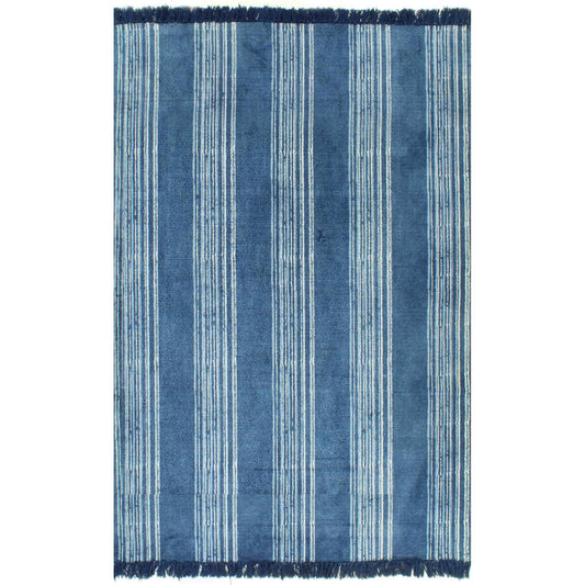Berkfield Kilim Rug Cotton 120x180 cm with Pattern Blue
