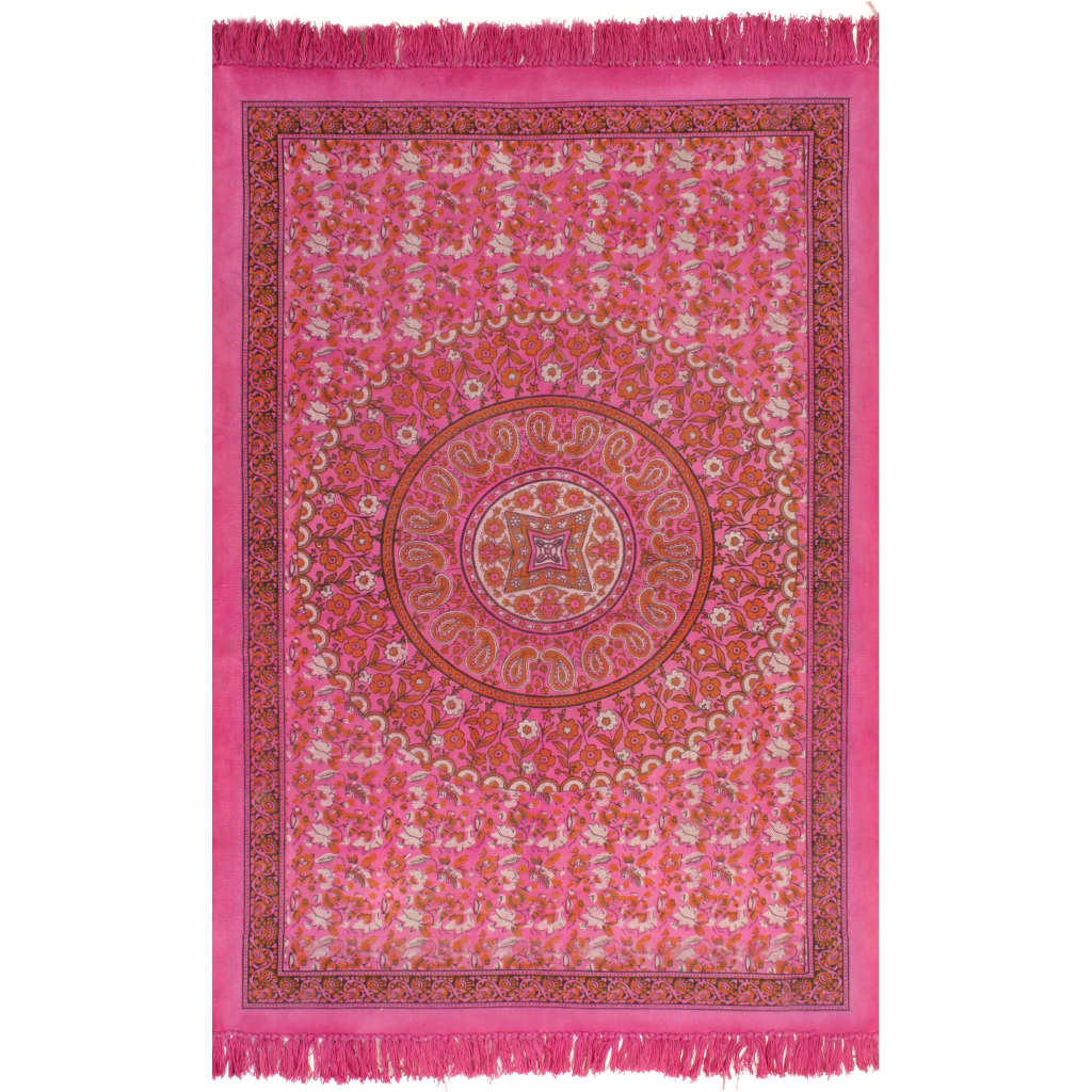 Berkfield Kilim Rug Cotton 120x180 cm with Pattern Fachsia