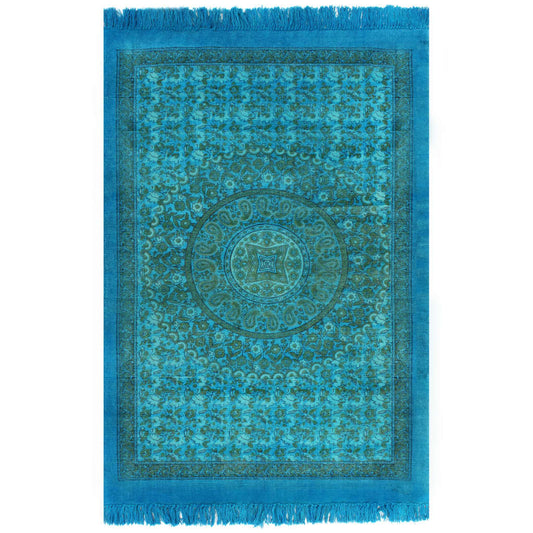 Berkfield Kilim Rug Cotton 120x180 cm with Pattern Turquoise