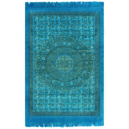 Berkfield Kilim Rug Cotton 160x230 cm with Pattern Turquoise