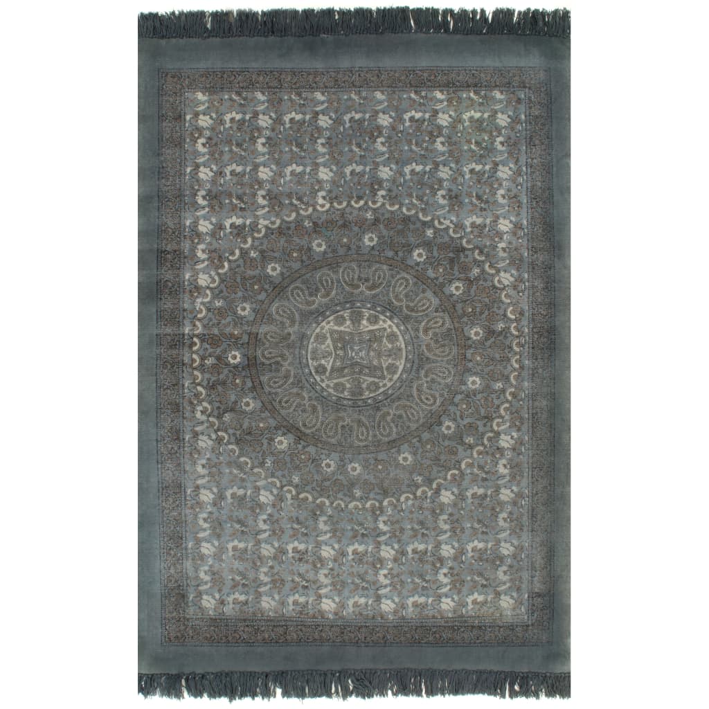 Berkfield Kilim Rug Cotton 120x180 cm with Pattern Grey