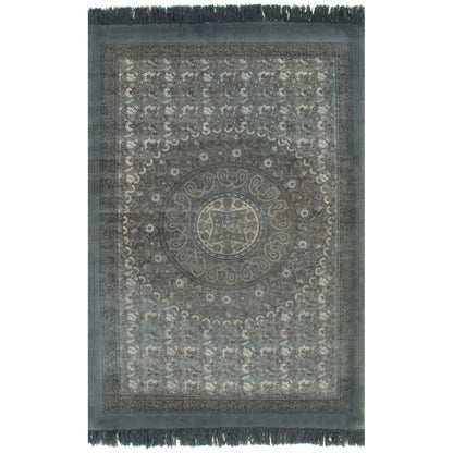Berkfield Kilim Rug Cotton 120x180 cm with Pattern Grey