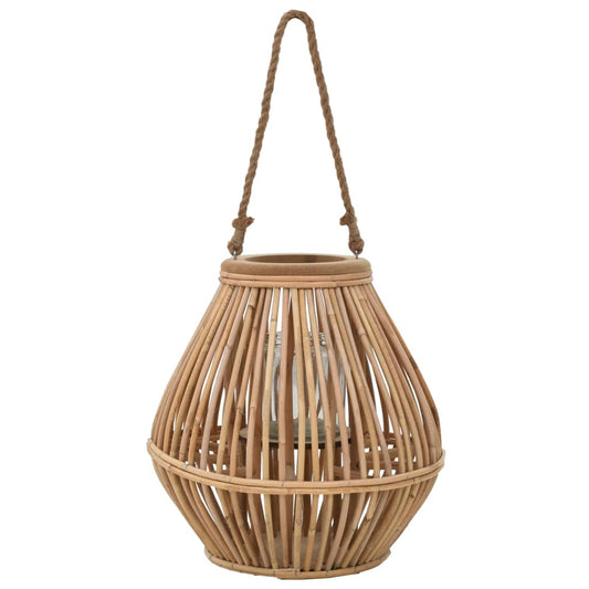 Berkfield Hanging Candle Lantern Holder Wicker Natural