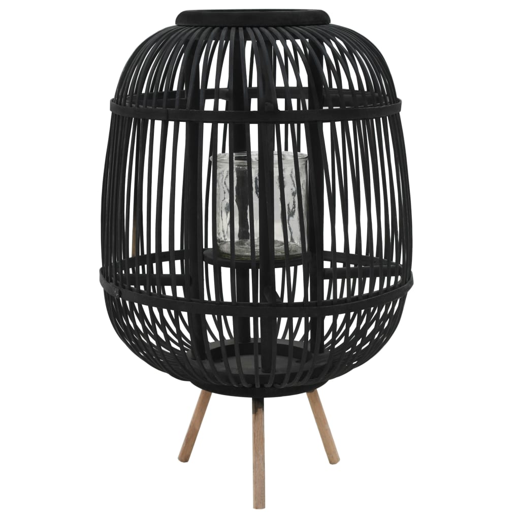 Berkfield Freestanding Candle Lantern Holder Bamboo Black