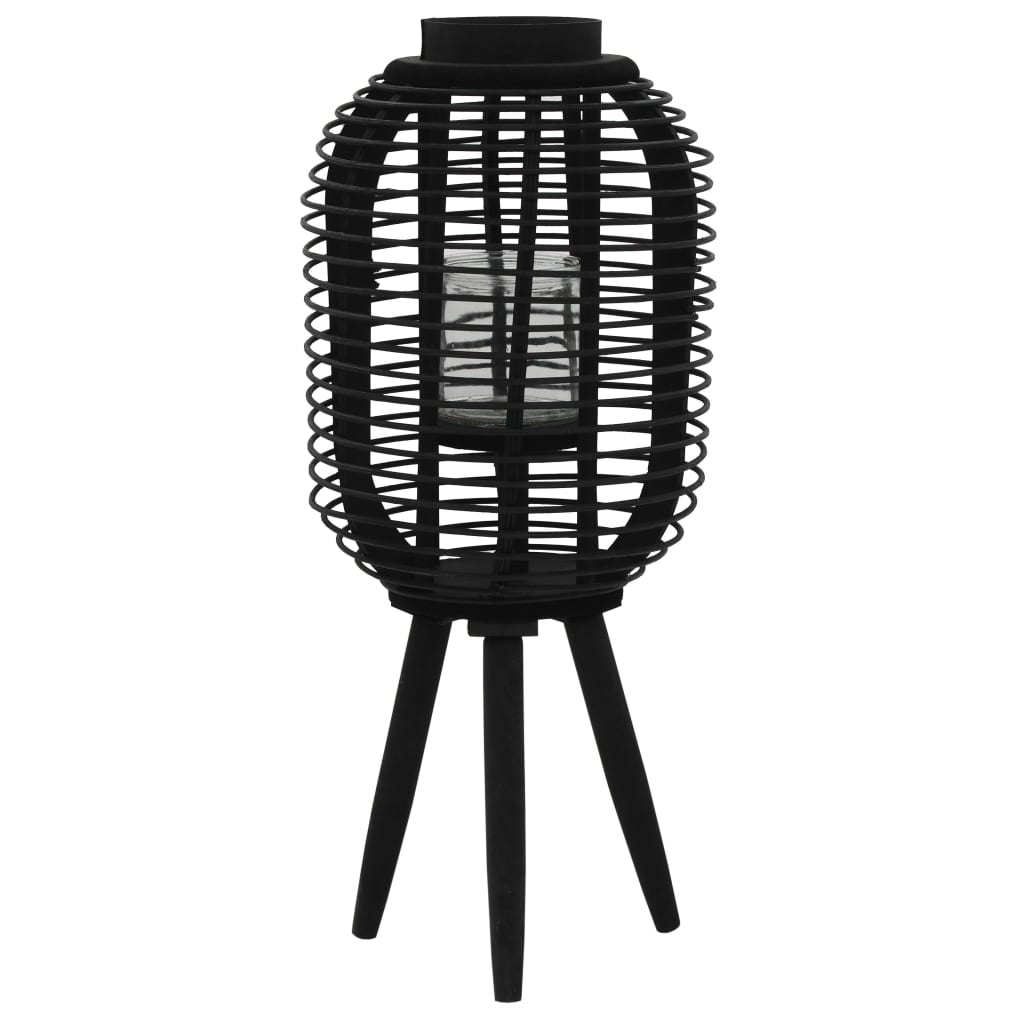 Berkfield Freestanding Candle Lantern Holder Bamboo Black