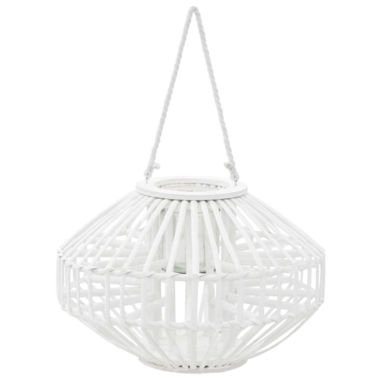 Berkfield Hanging Candle Lantern Holder Wicker White