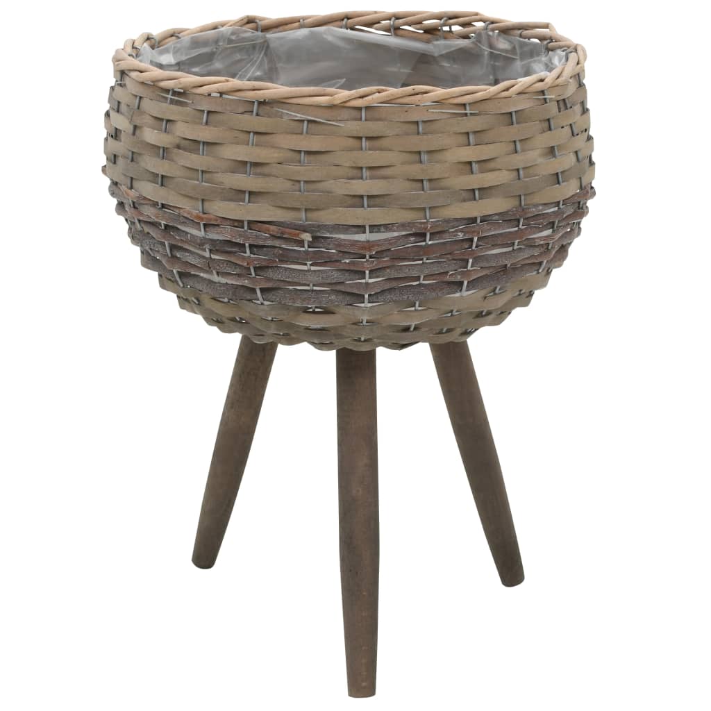 Berkfield Planter 3 pcs Wicker with PE Lining