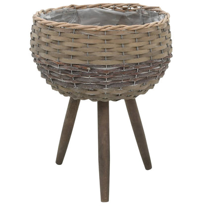 Berkfield Planter 3 pcs Wicker with PE Lining
